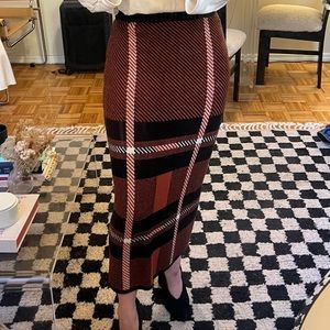 Stelen knit plaid maxi skirt- sz S